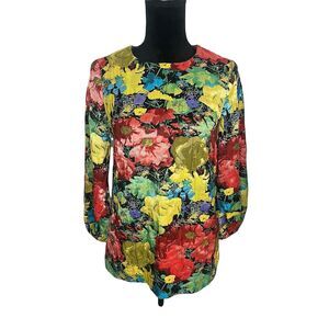 Tuckernuck Women's Floral Jackie Blouse 3/4 Sleeve Multicolor Size S‎